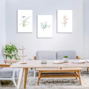 3-Pieces Set Framed Watercolor Flower Canvas Wall Art Decor Framed Prints